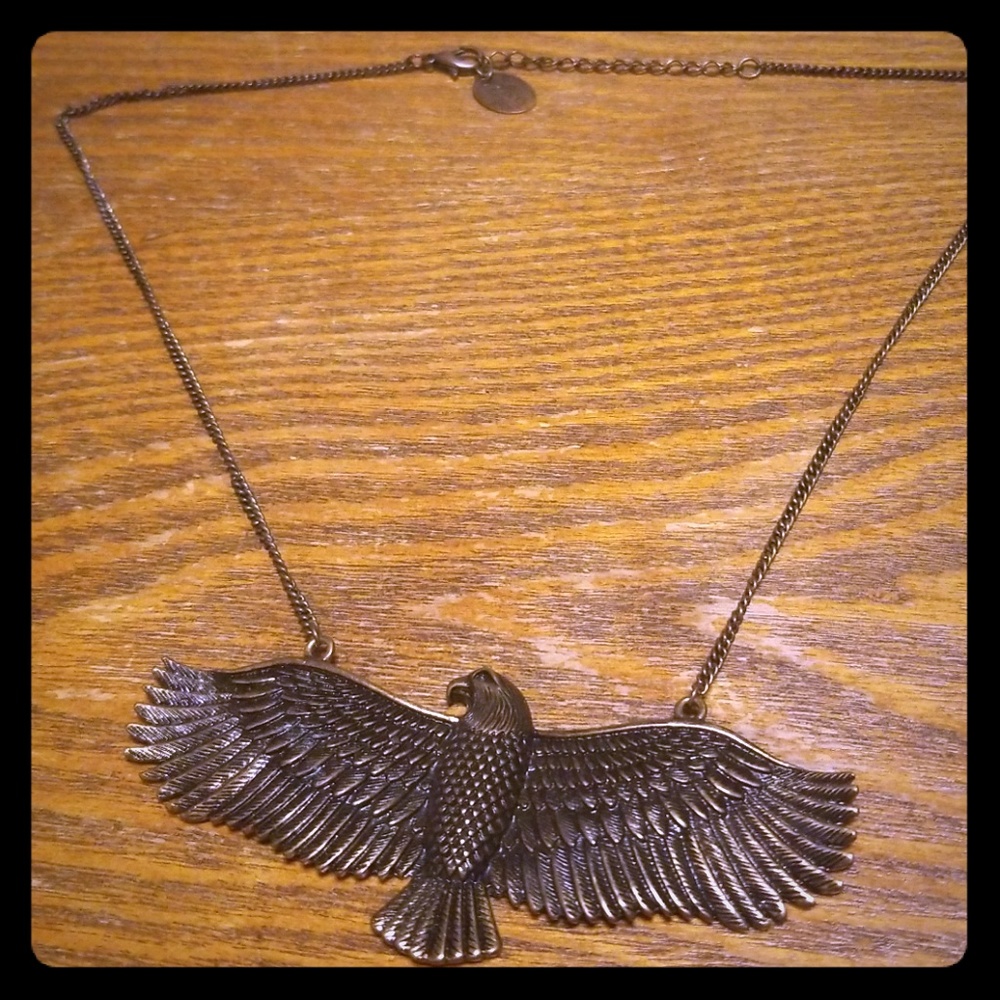 Eagle Necklace . Bronze colored